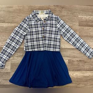 Girls Dress with Plaid button up blazer